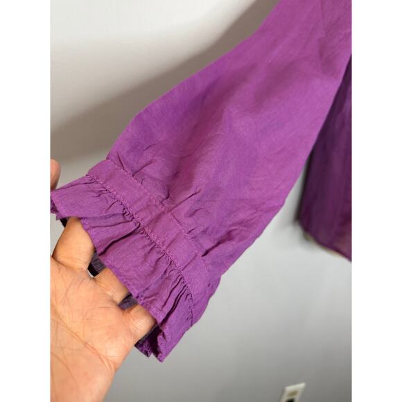 J.P and Mattie 3995 Cascade Ruffle Shirt Long Sleeve Classic Sz L New Purple - Picture 8 of 14